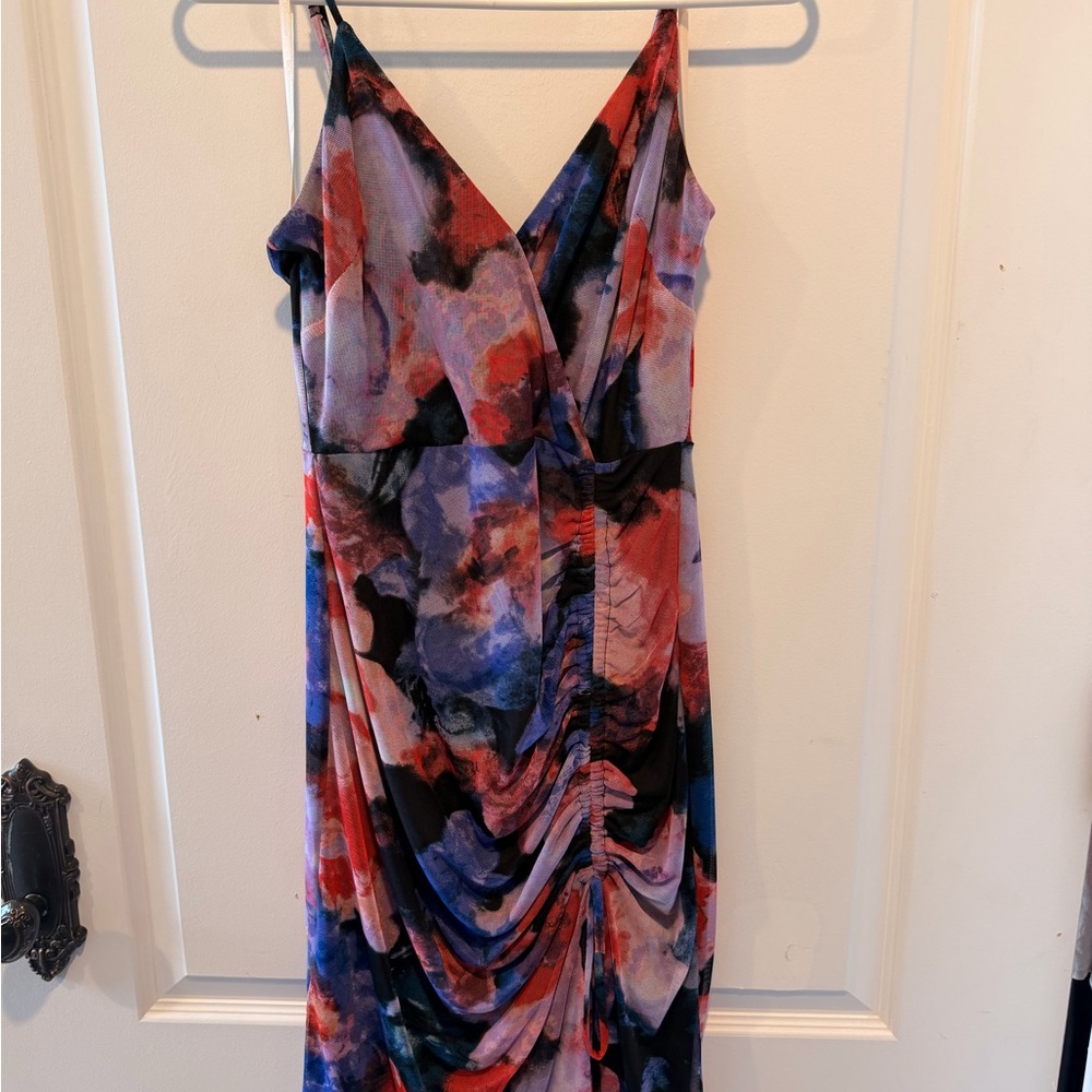 BCBGeneration Asymmetrical Dress in Red and Blue